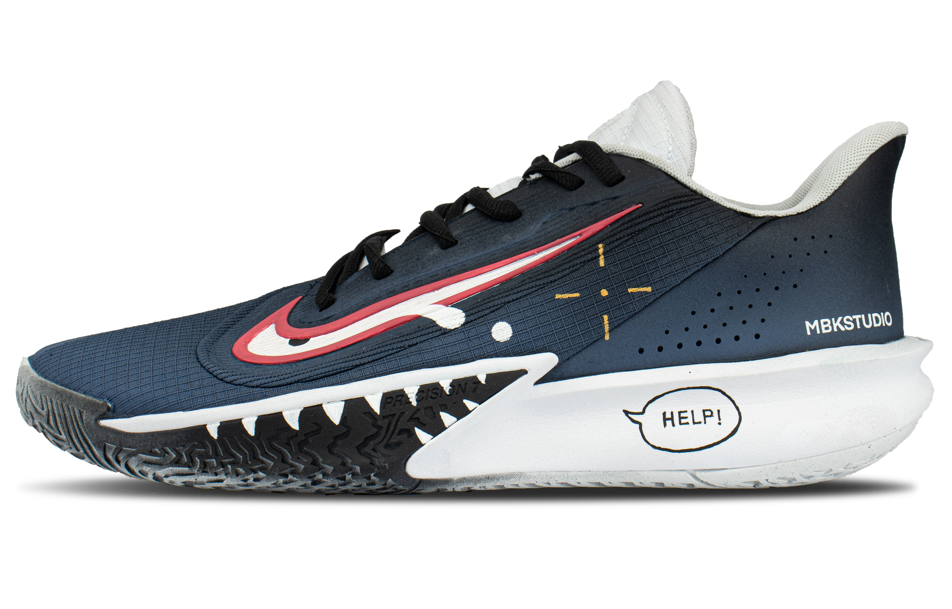 

Nike Баскетбольные кроссовки Precision 7 с низким верхом, устойчивые к истиранию, темно-синие, мужские