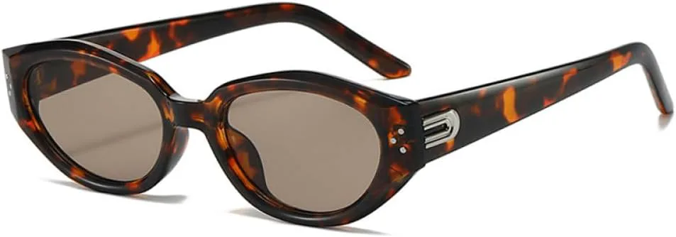 

Винтажные солнцезащитные очки «кошачий глаз» для женщин, модные солнцезащитные очки UV400 для мужчин, трендовые панк-очки с заклепками LXLHWN, Leopard Champagne