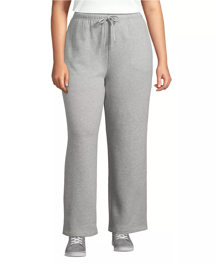 

Просторные брюки прямого кроя с высокой талией Set Bottom Lands' End, серый