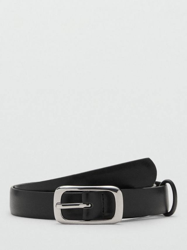 

Массивный ремень с прямоугольной пряжкой Mango, Black