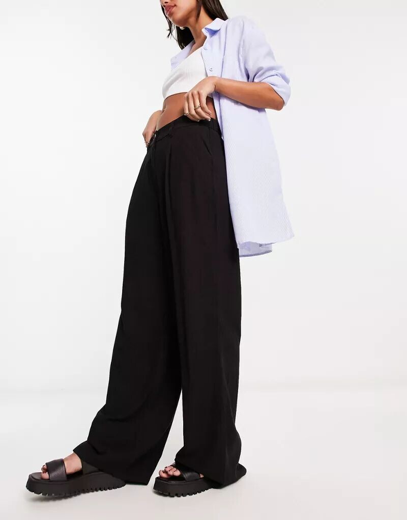

Черные льняные брюки ASOS Dad