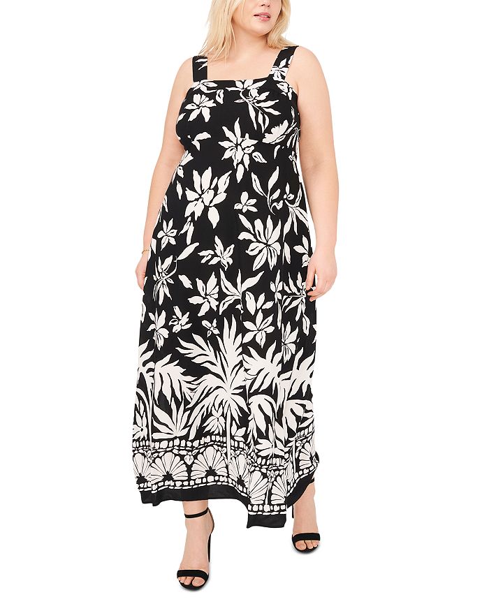 

Платье макси с квадратным вырезом Plus VINCE CAMUTO, черный