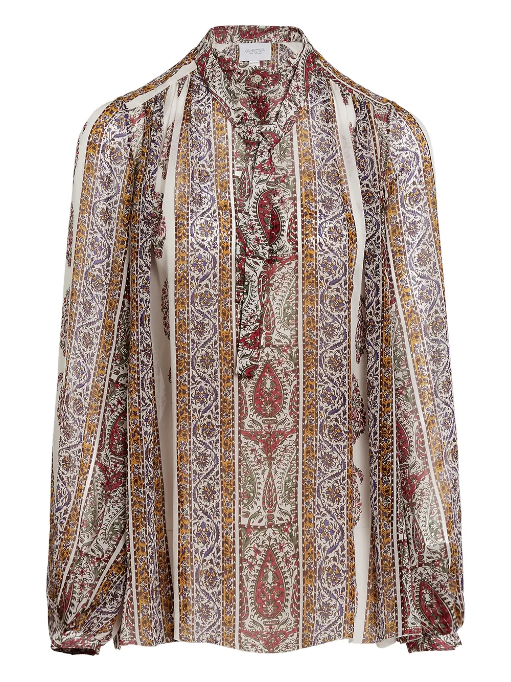 

Блузка с бантом и принтом пейсли Giambattista Valli, бежевый