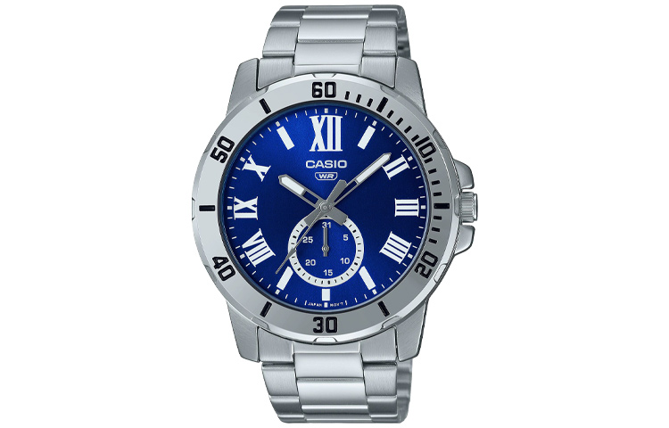 

CASIO Мужские часы Standard Series 49 мм синего цвета MTP-VD200D-2B