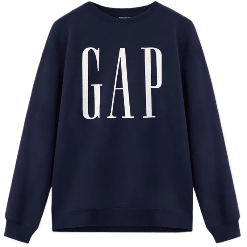 Детский свитшот с круглым вырезом, свободного кроя, GAP, Black — фото 3
