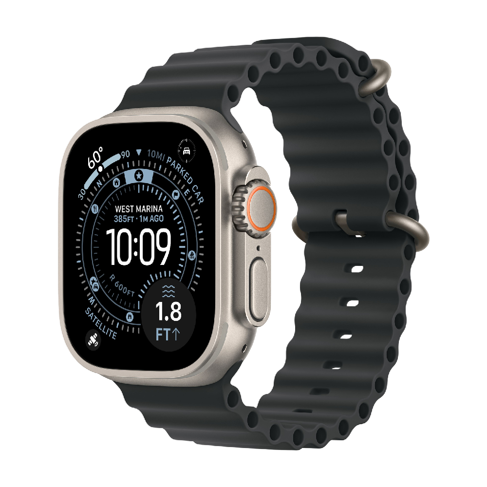 

Умные часы Apple Watch Ultra 3, 49 мм, GPS+Cellular, Natural Titanium Case/Black Ocean Band, Титановый, Умные часы Apple Watch Ultra 3, 49 мм, GPS+Cellular, Natural Titanium Case/Black Ocean Band