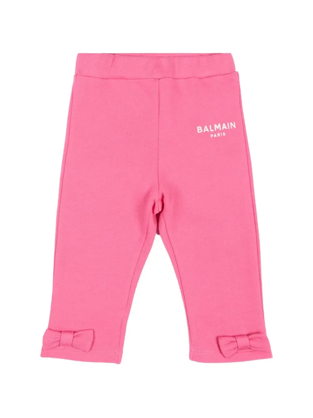 Детские спортивные брюки с бантом и логотипом Balmain Kids, розовый