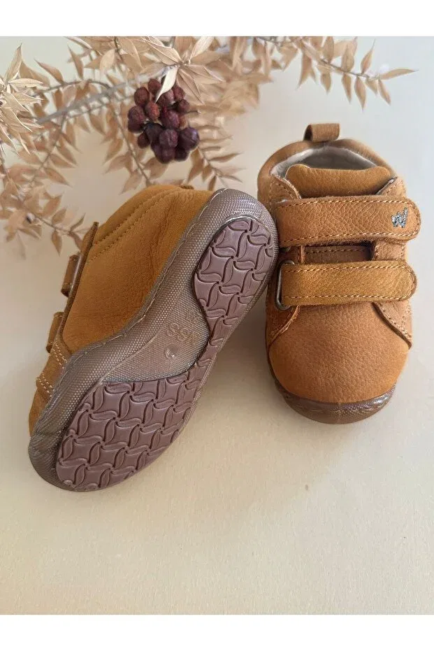 Детские пинетки-тапочки для новорожденных из натуральной кожи Baby, Tan Color — фото 3