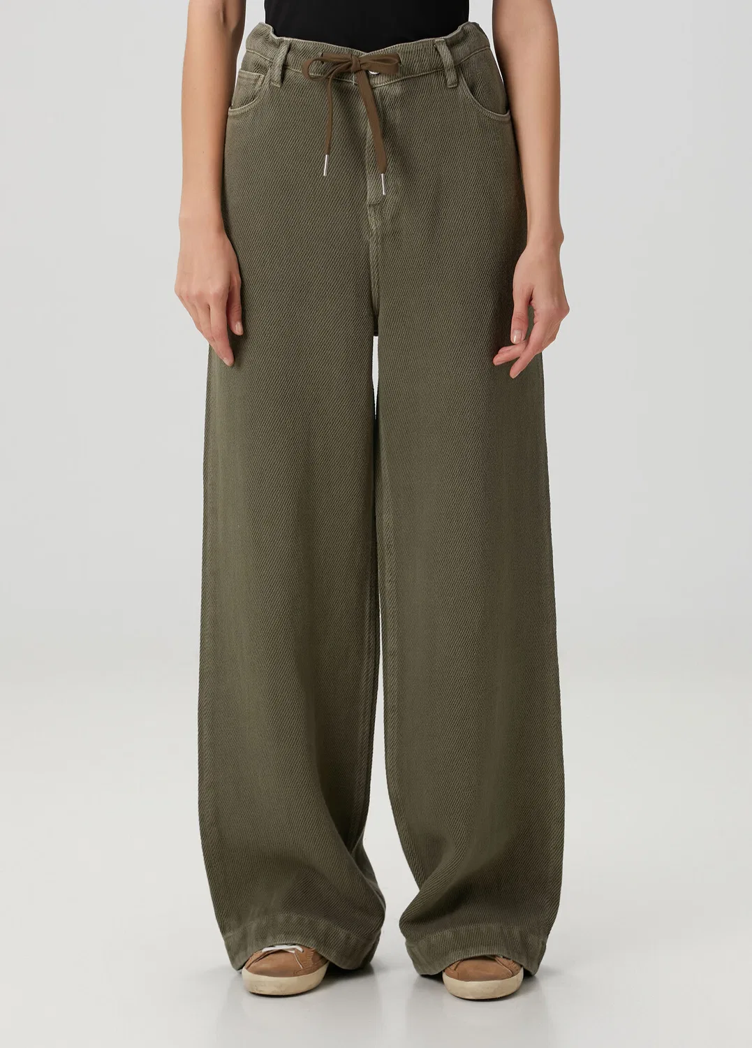 Джинсы Wide Leg Golden Goose, хаки — фото 2