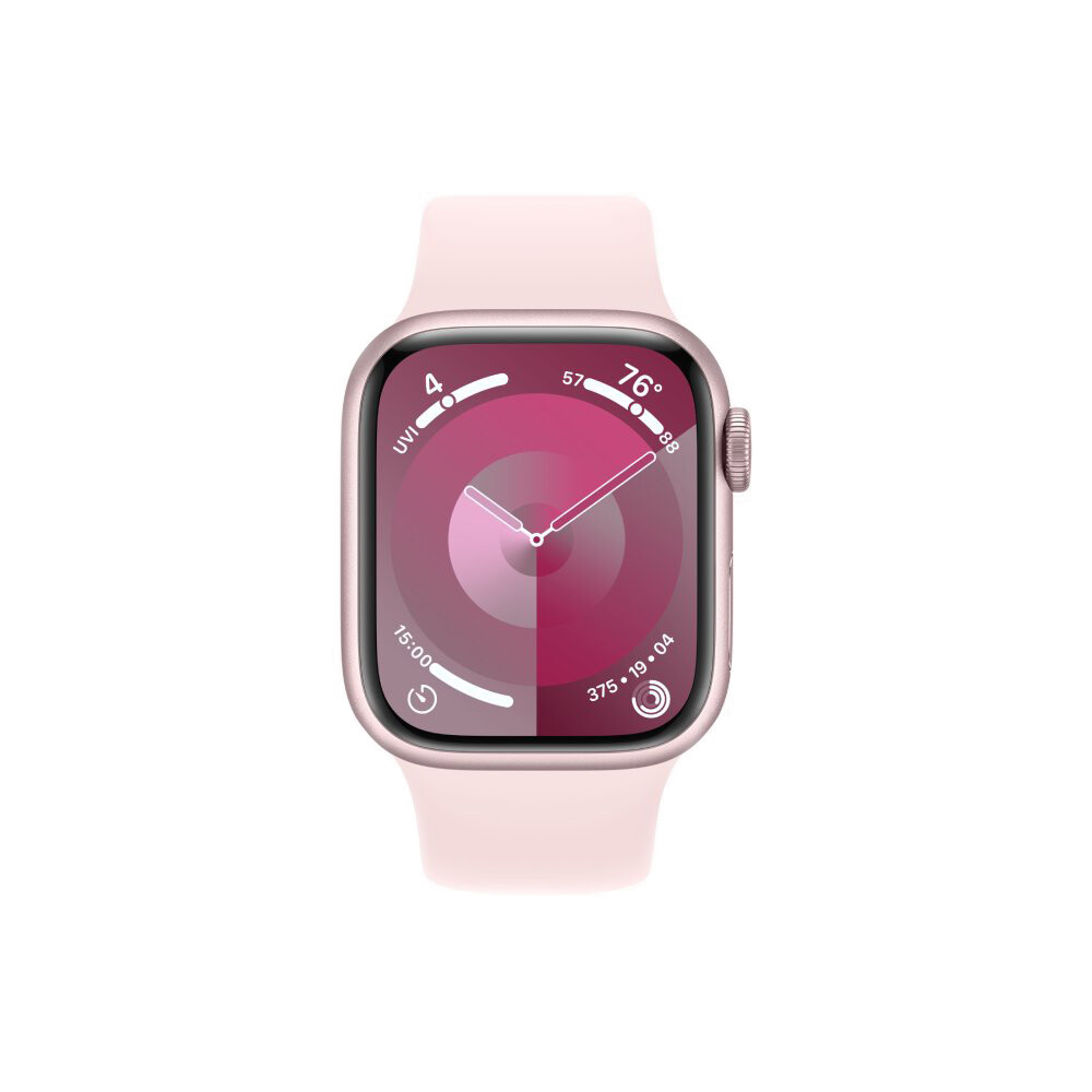 Умные часы Apple Watch Series 9 (GPS), 41мм, Pink Aluminum Case/Pink Sport Band - S/M — фото 2
