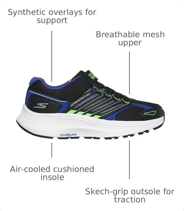 Детские кроссовки для мальчиков Go Run Consistent 2.0 Skechers, Black/Blue/Lime — фото 3