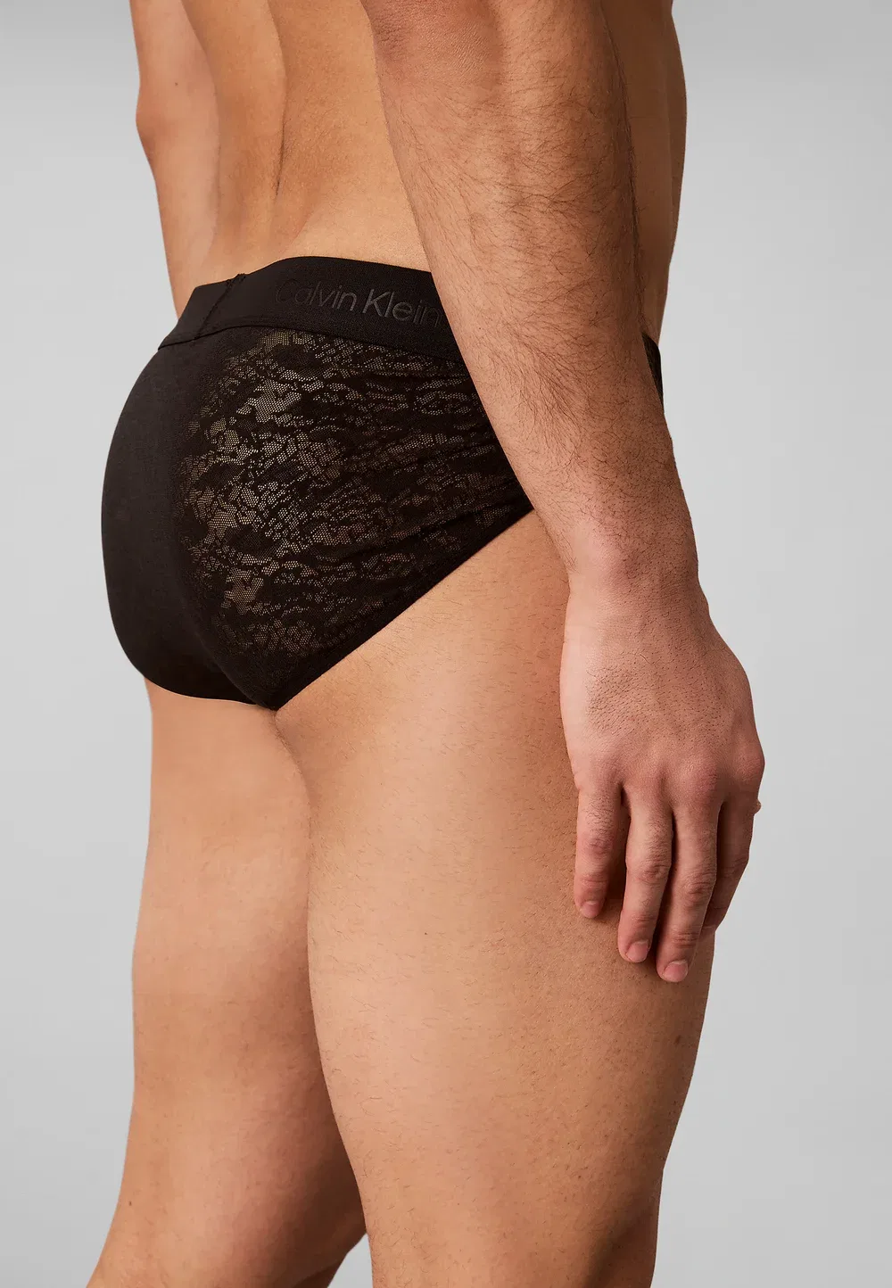 Спортивные трусы - скульптурные кружева - трусы Calvin Klein, Black — фото 2