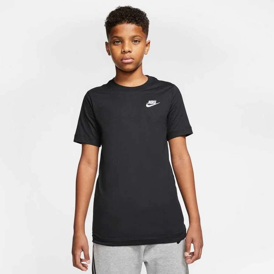 Детская футболка с принтом и коротким рукавом Nike Tee Em, Черный