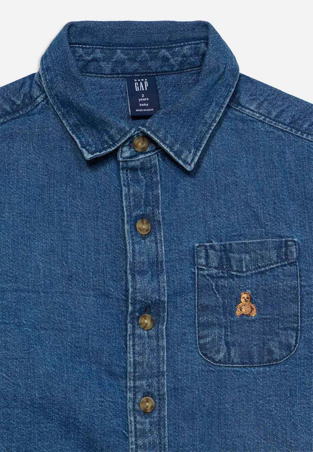 Рубашка Gap, Medium Indigo — фото 4
