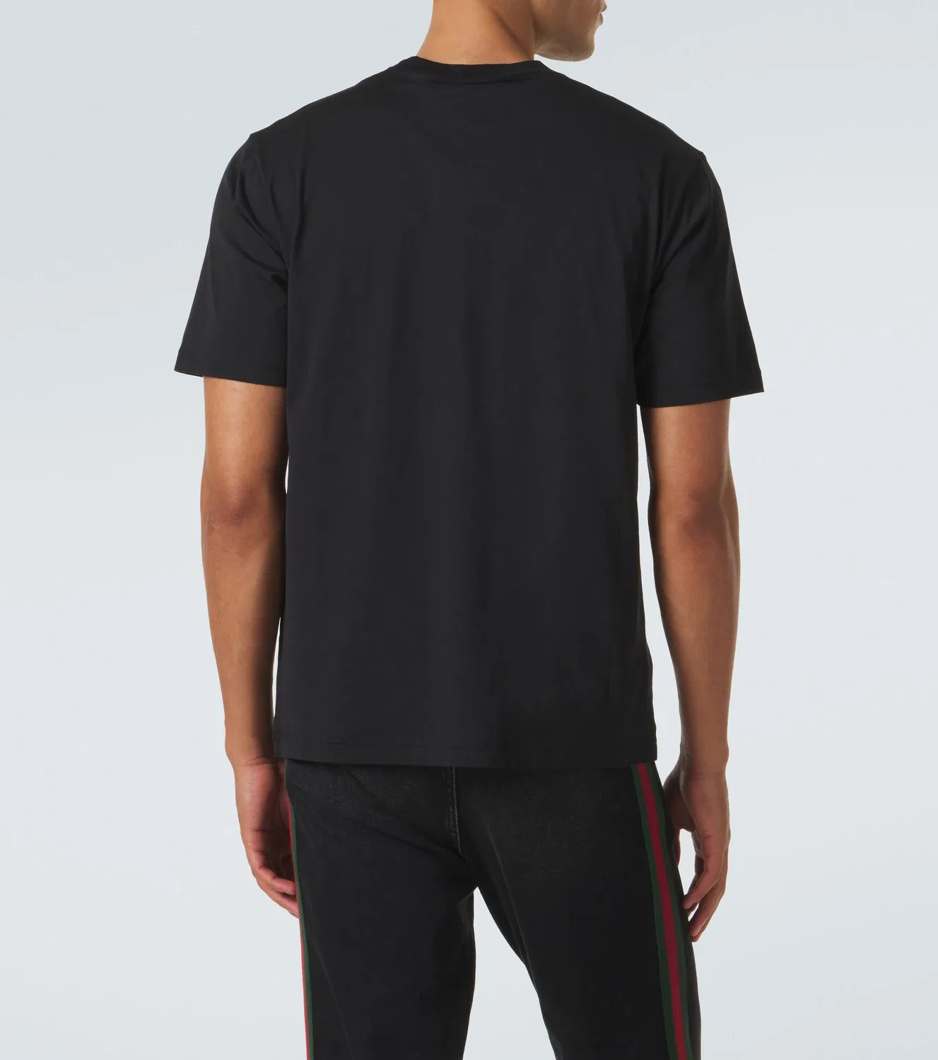 Футболка Web Stripe из хлопка GUCCI, черный — фото 4
