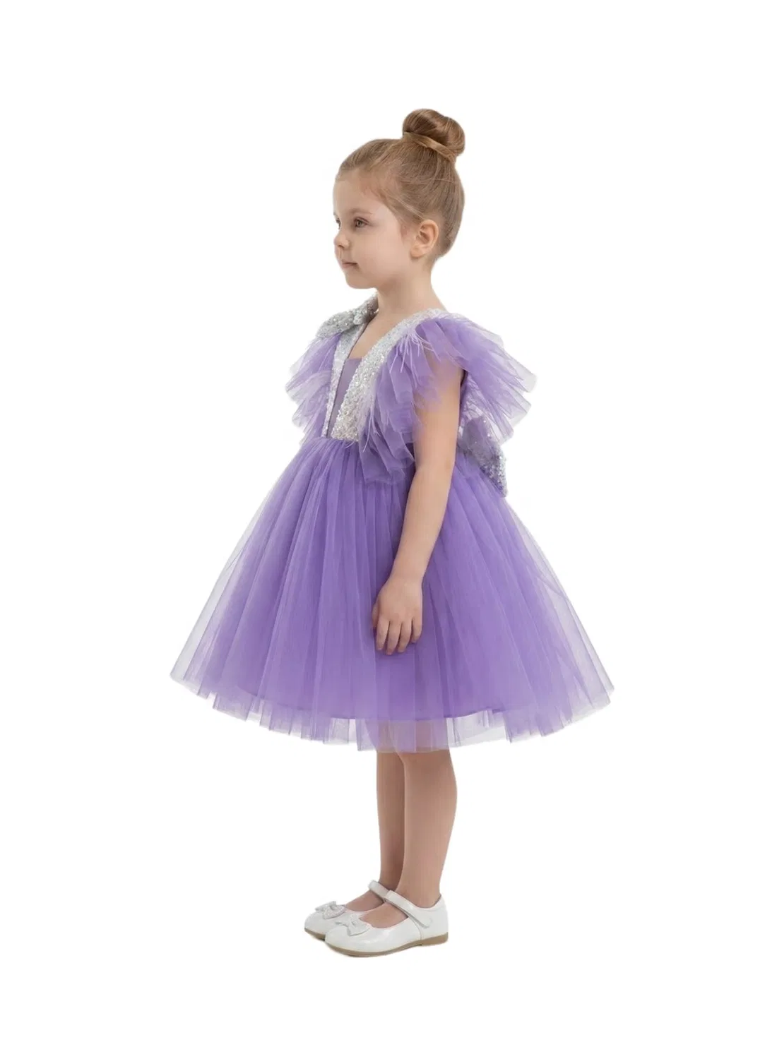 Платье с блестками, модель Girls sequin party dress, Bidani, лавандовый — фото 2