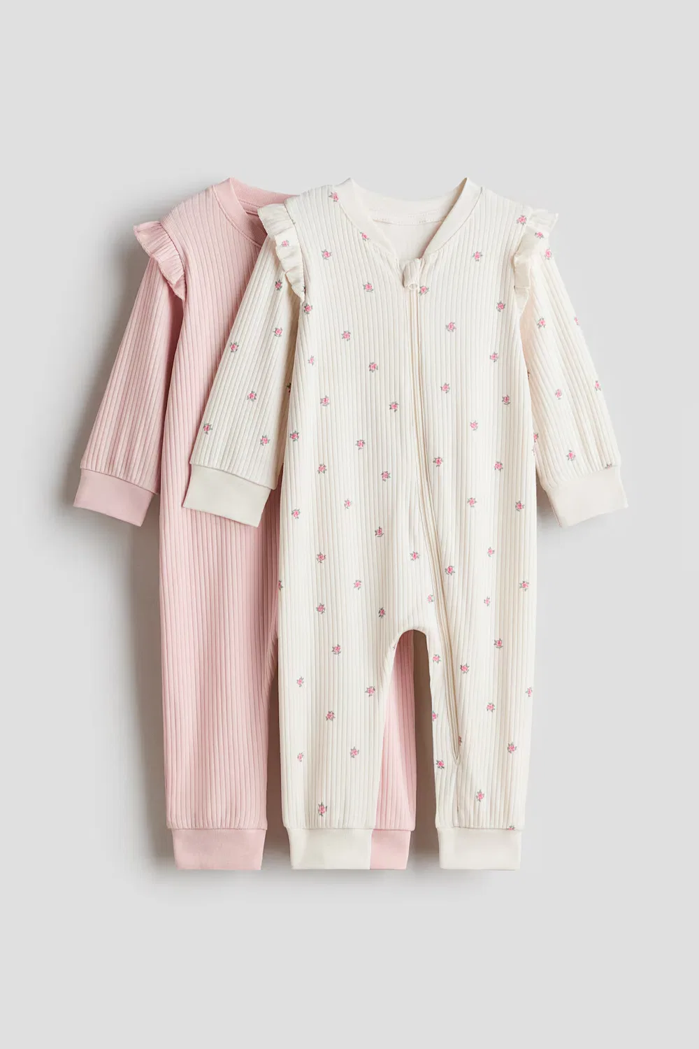 Комплект из 2 хлопковых пижам H&M, Hellrosa/Geblümt