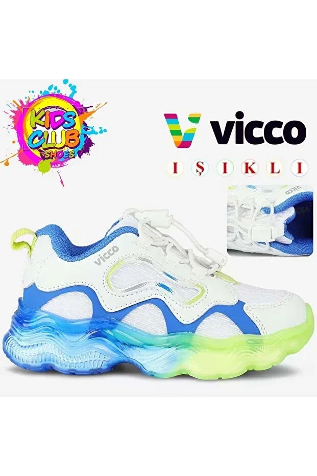 Детские спортивные кроссовки для девочек шнуровка Vicco sunday smart lace-up lighted orthopedic children's sports shoes Kocamanlar Ayakkabı, Blue