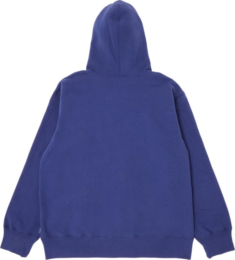 Толстовка Supreme Small Box Drawcord Zip Up Hooded Sweatshirt 'Washed Navy', синий — фото 3