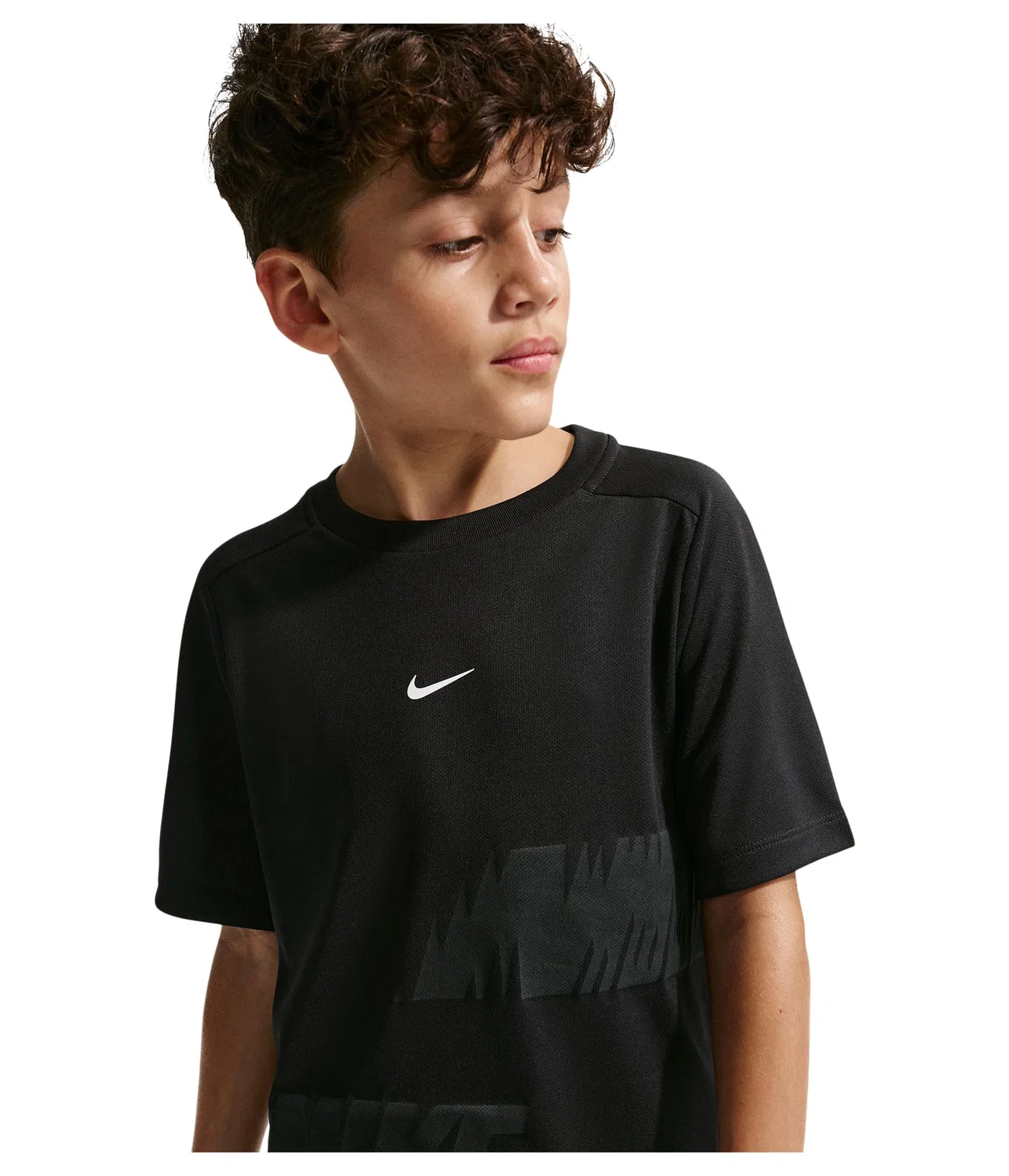 Футболка с коротким рукавом Multi Dri-FIT (для маленьких и больших детей) Nike Kids, Black/White — фото 4