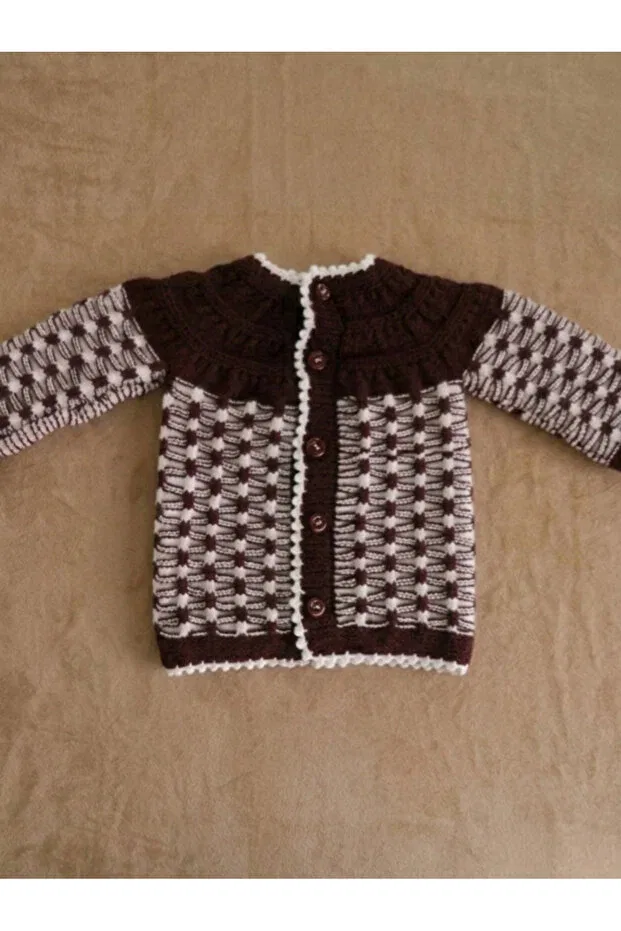 Детский кардиган для девочек с цветочным принтом Pina Hediyelik Aksesuar, Burgundy White