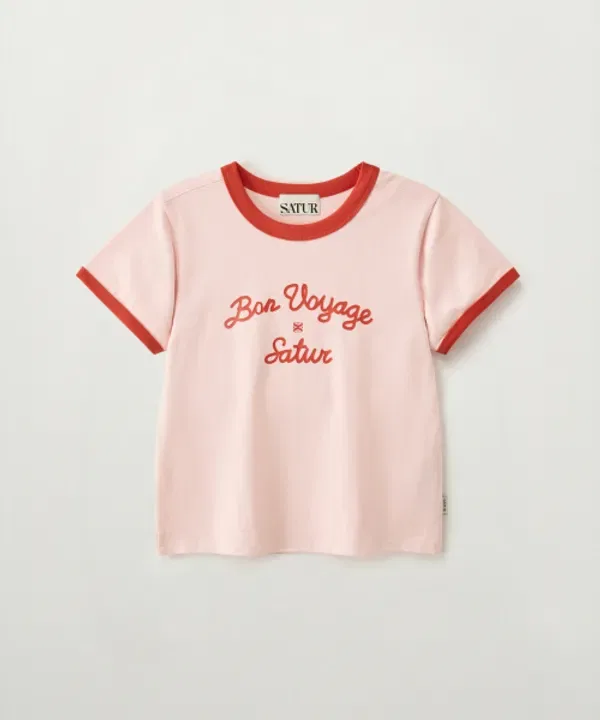 Футболка с принтом Bon Voyage, Satur Kids, розовый — фото 3