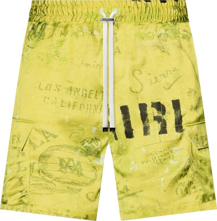 

Шорты Amiri Army Stencil Cargo Short 'Lime', зеленый