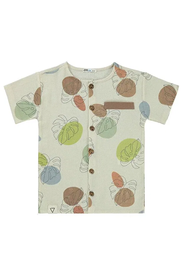 Детская рубашка для мальчиков хлопковая Yaprak patterned Civil Boys, Ecru