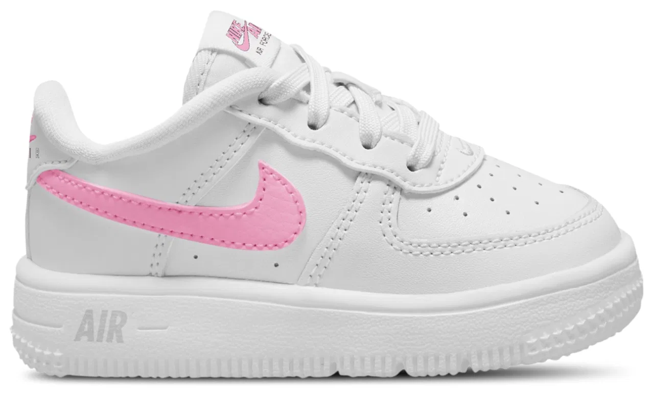 Детские кроссовки для девочек с классической шнуровкой Nike Air Force 1 Low Lace Nike, White Pink