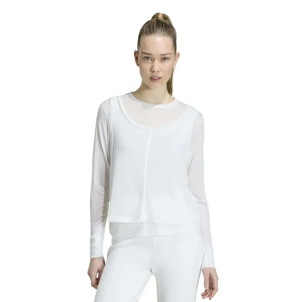 Футболка с длинным рукавом Soft Lux Sheer Adidas, белый