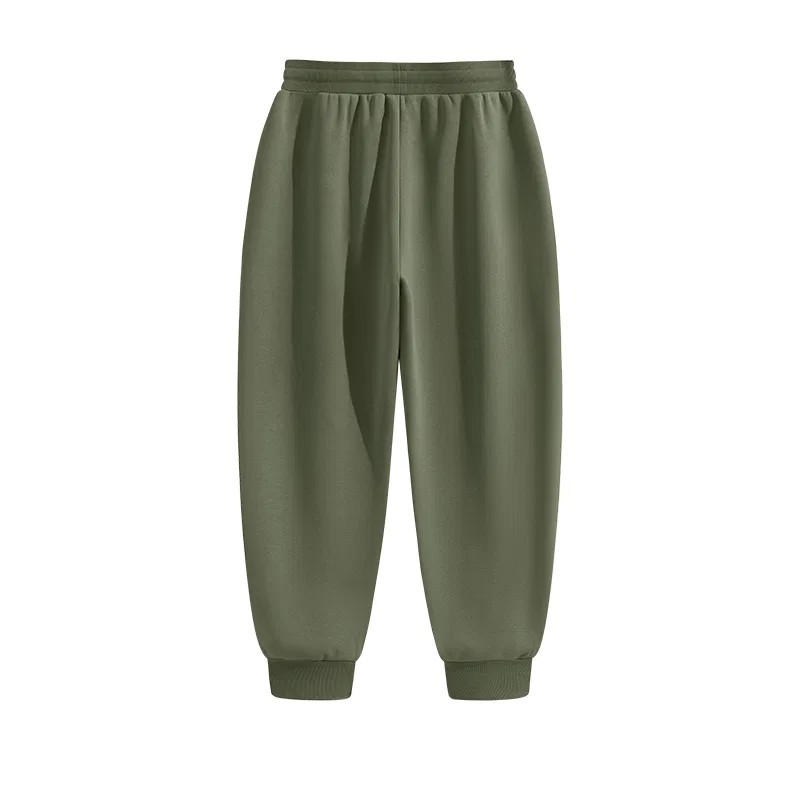 Детские хлопковые брюки с начесом Tonlion, Grey Green — фото 4