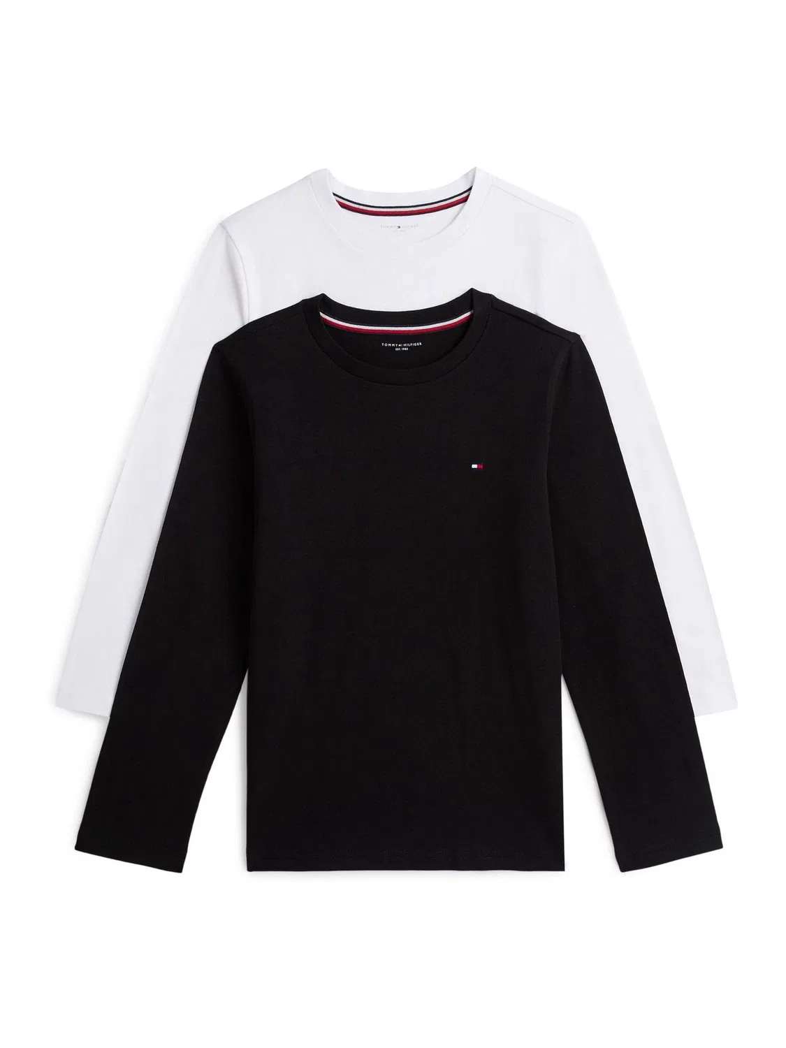 Футболка с длинным рукавом, 2 шт. Tommy Hilfiger, черный/белый