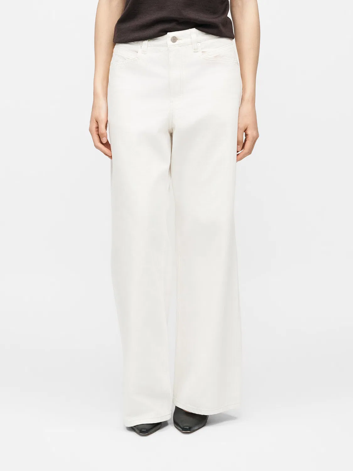 Джинсы Boss Wide leg Jeans C_SLOUCHY 2.0 белого цвета — фото 2