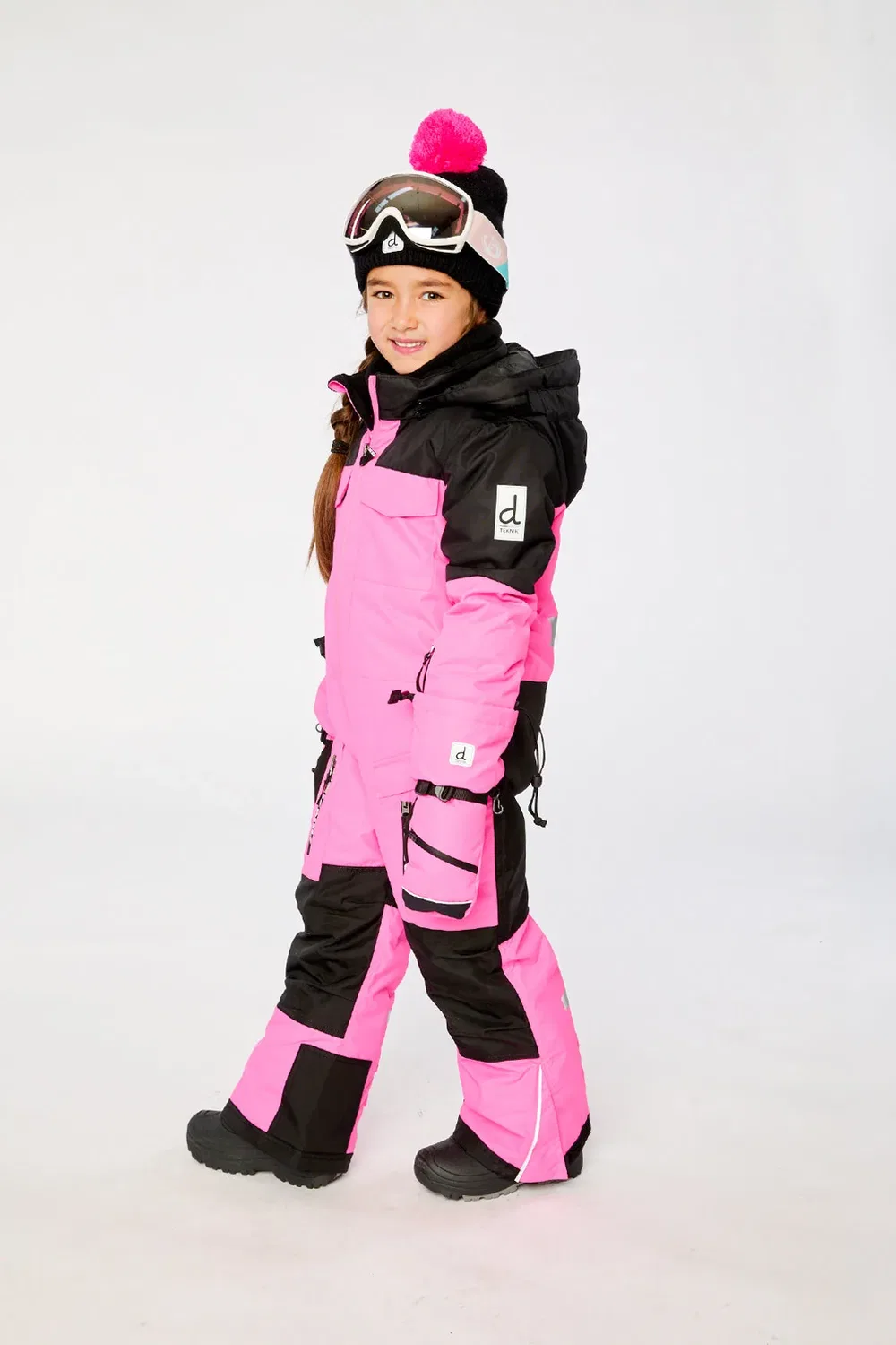 Детский комбинезон-снегоход с утеплителем PrimaLoft Teknik Snowsuit Deux par Deux, Bright Pink — фото 3