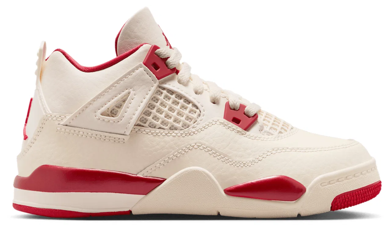 Детские кроссовки для девочек Retro 4 Jordan, цвет Pale Ivory/Red
