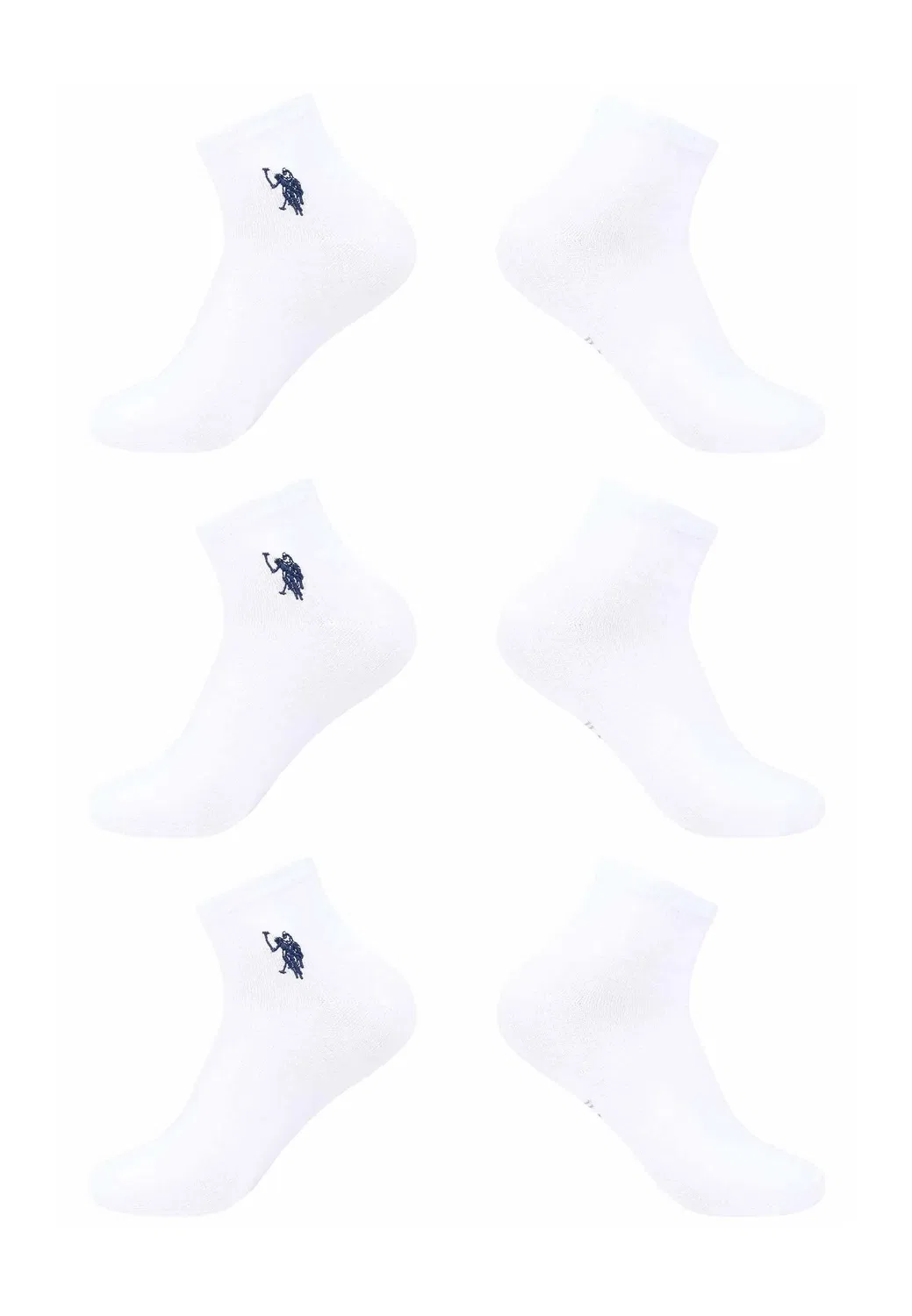 Мужские носки Quarter 6-pack U.S. Polo Assn., White — фото 2
