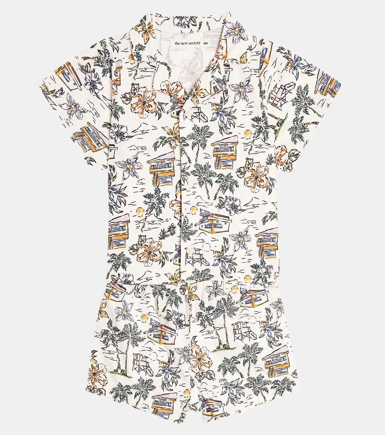 Комплект из рубашки и шорт с принтом Baby Belmont Cotton, The New Society, белый — фото 2
