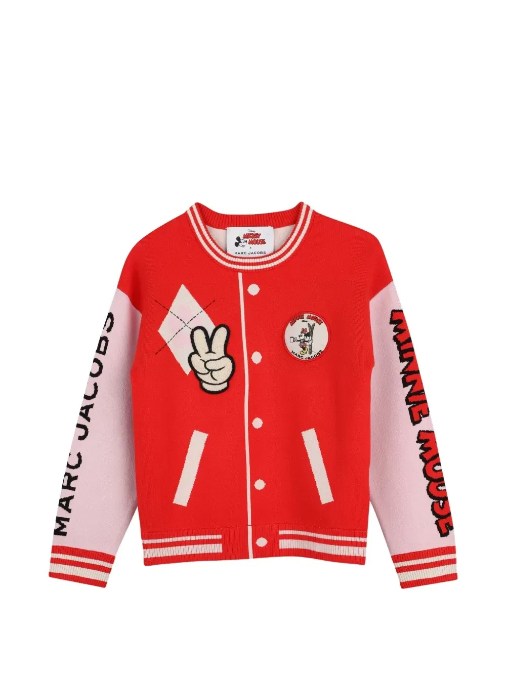 Свитер Minnie Mouse вязки интарсия Marc Jacobs Kids, красный