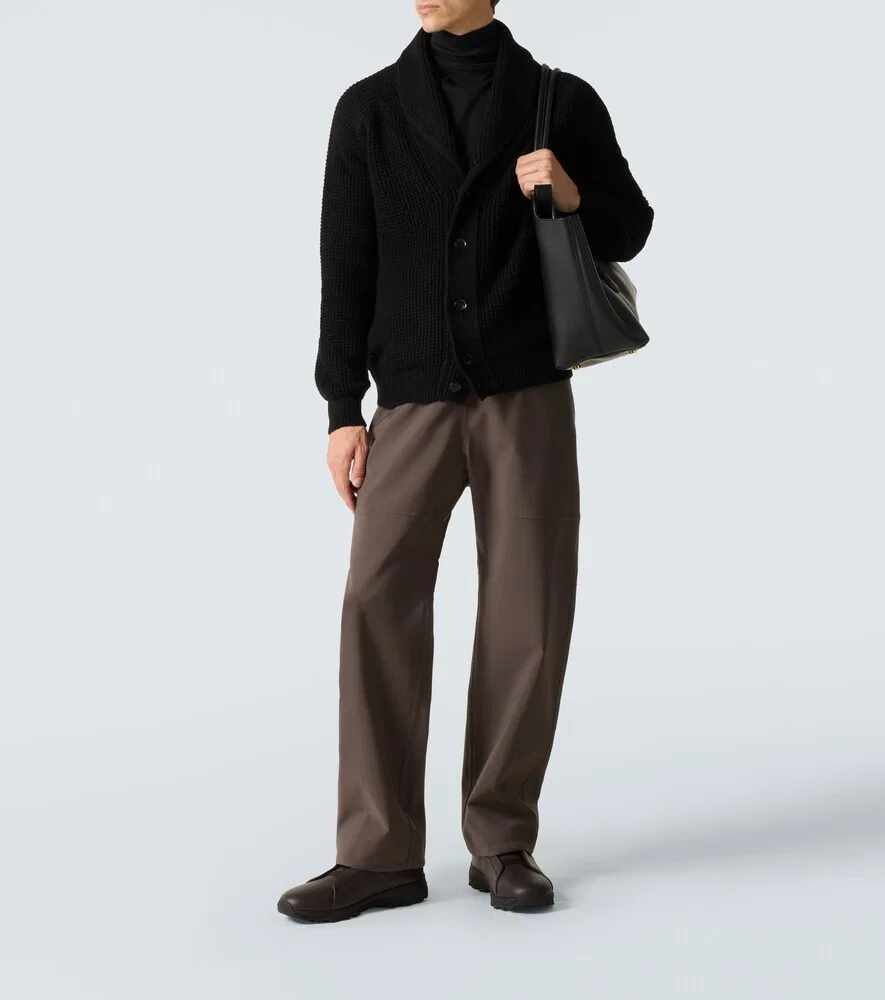 Кроссовки Vetta из кожи с тройной строчкой Zegna, коричневый — фото 2