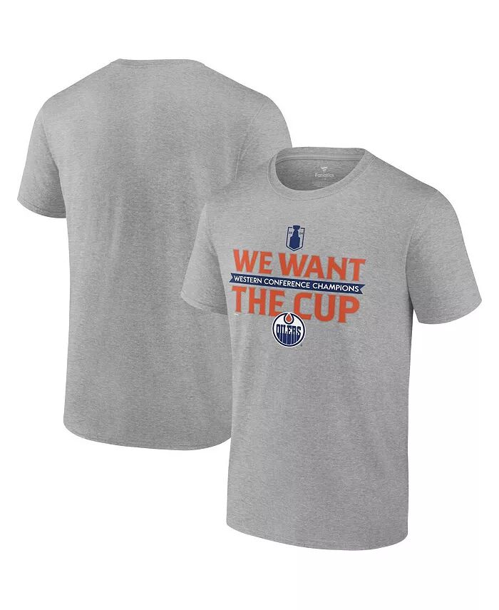 

Мужская футболка Steel Edmonton Oilers 2024 Western Conference Champions We Want the Cup Fanatics