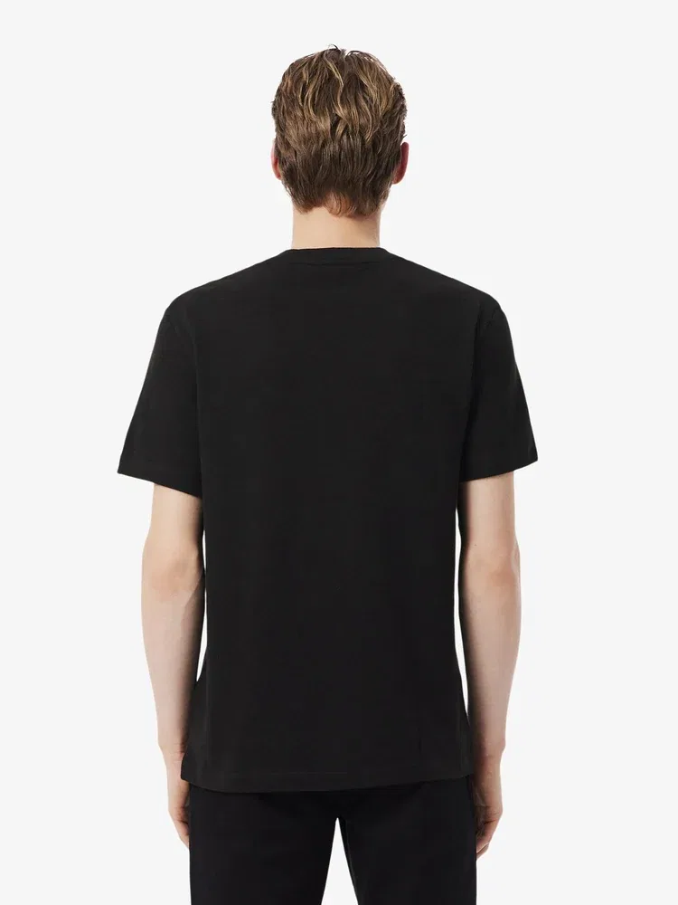 Футболка из льняной смеси TH0629 LACOSTE, Black — фото 3