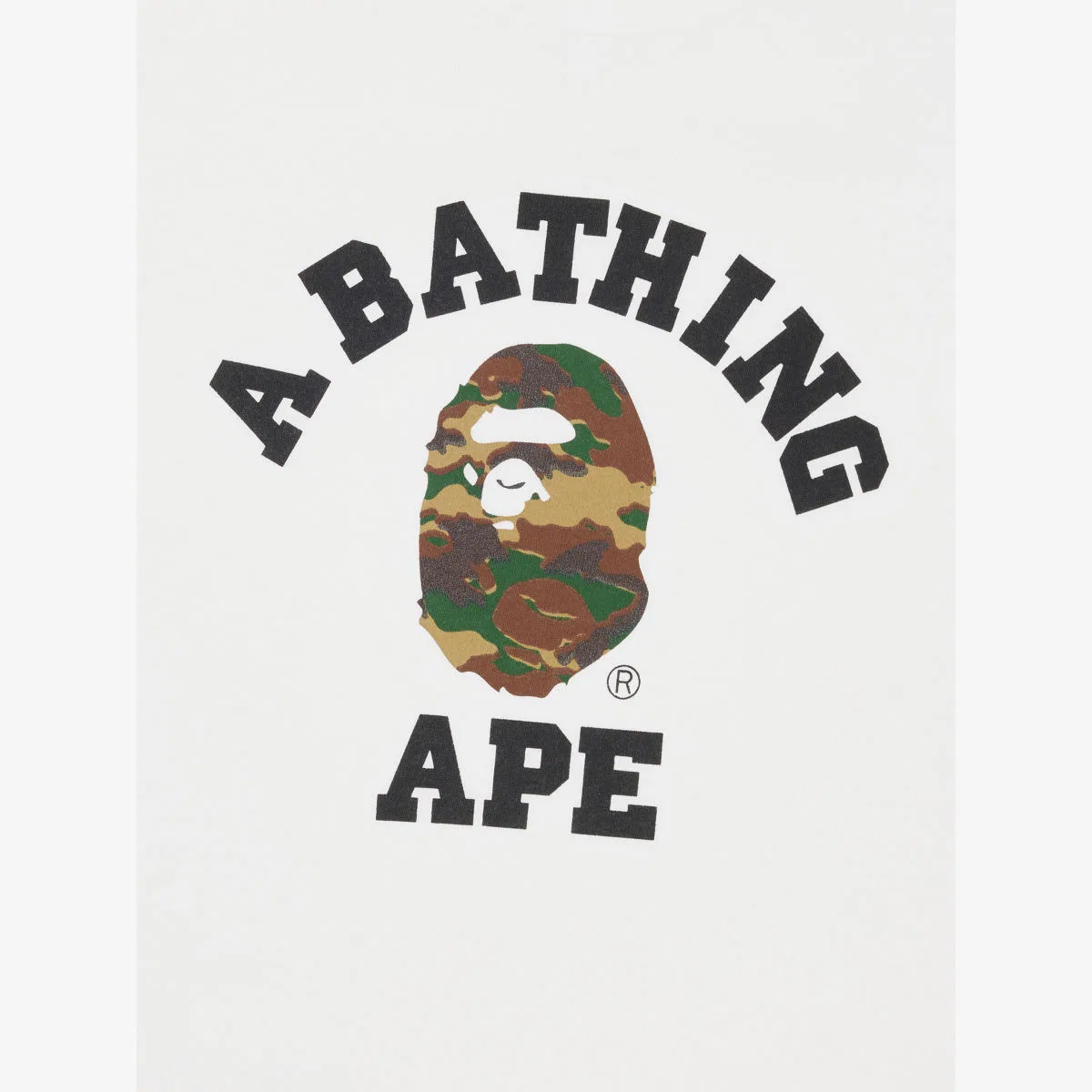 Хлопковая футболка с камуфляжным логотипом, размер 2-13 лет A Bathing Ape, белый/зеленый — фото 2