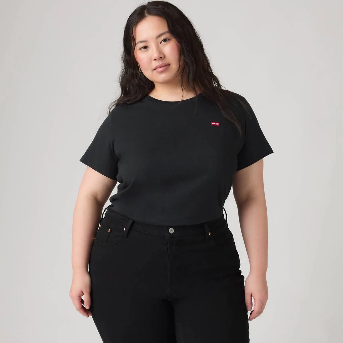 Идеальная футболка с круглым вырезом (большого размера) Levi's, Mineral Black - Black