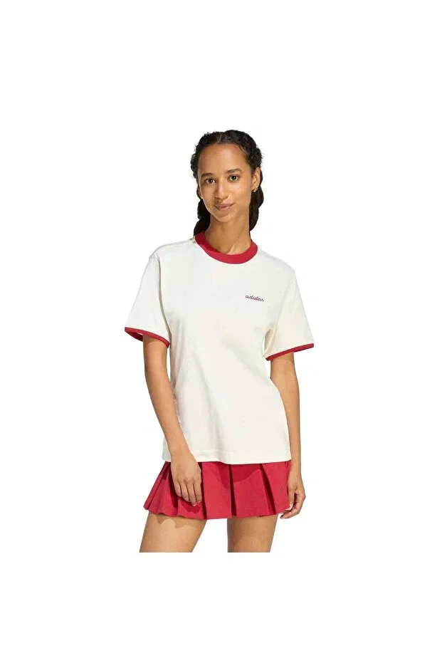 Женская футболка с вышивкой Adidas, Off White