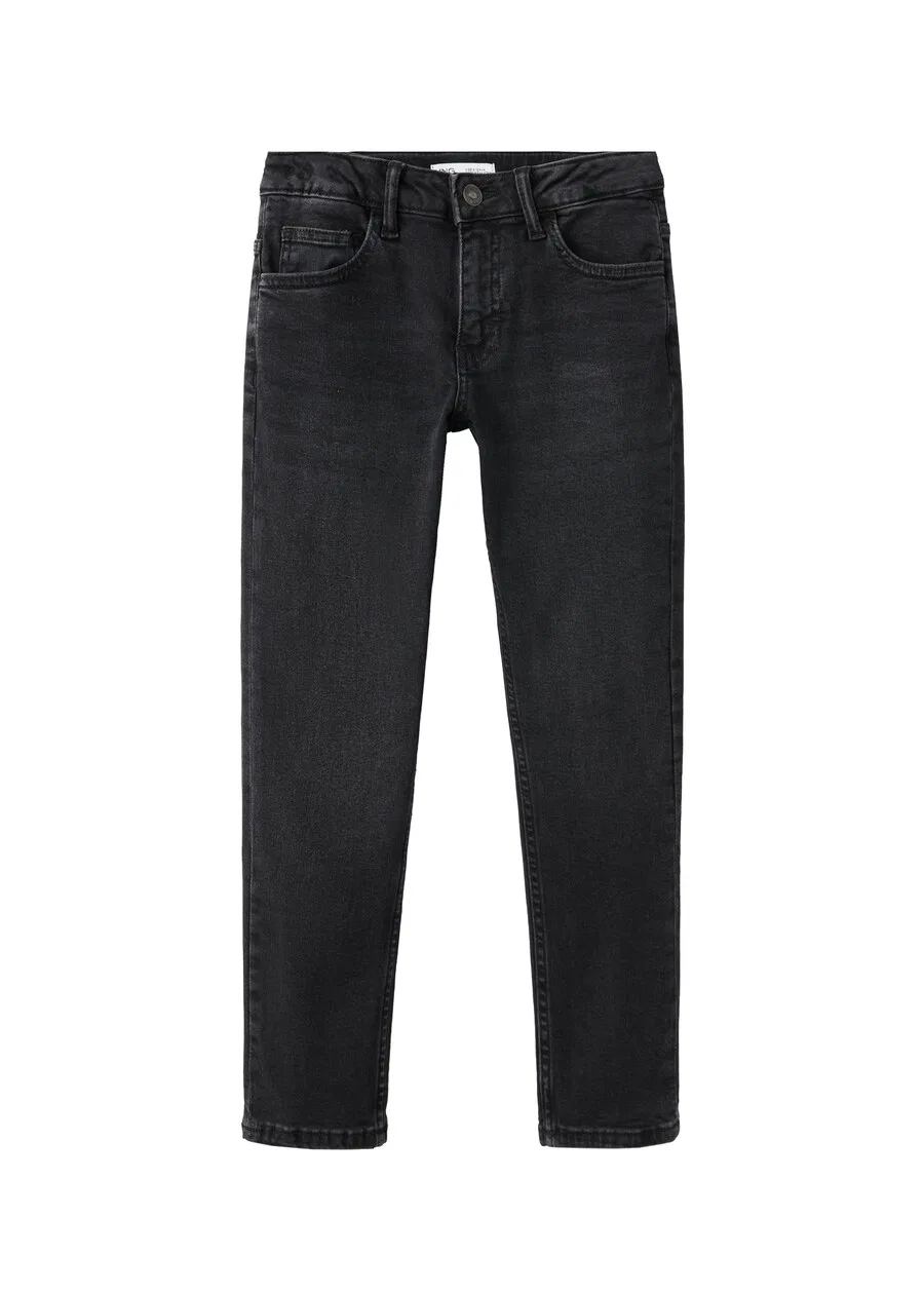 Детские джинсы MANGO KIDS Slim fit черного цвета