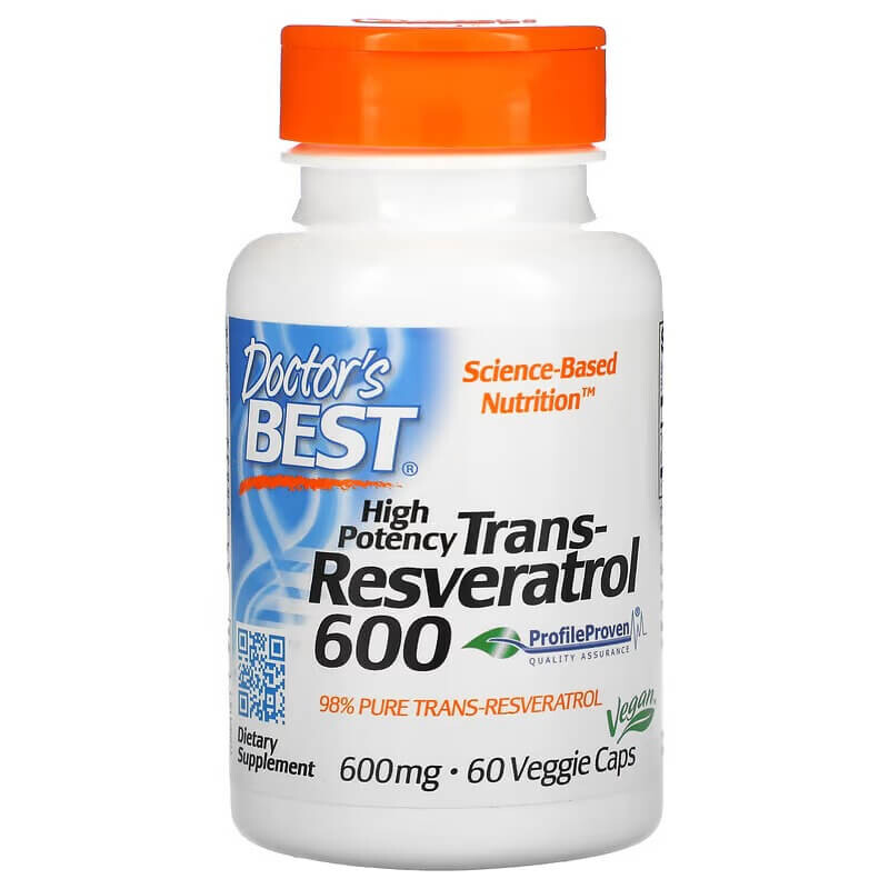 

Транс-ресвератрол 600 Doctor's Best 600 мг, 60 капсул