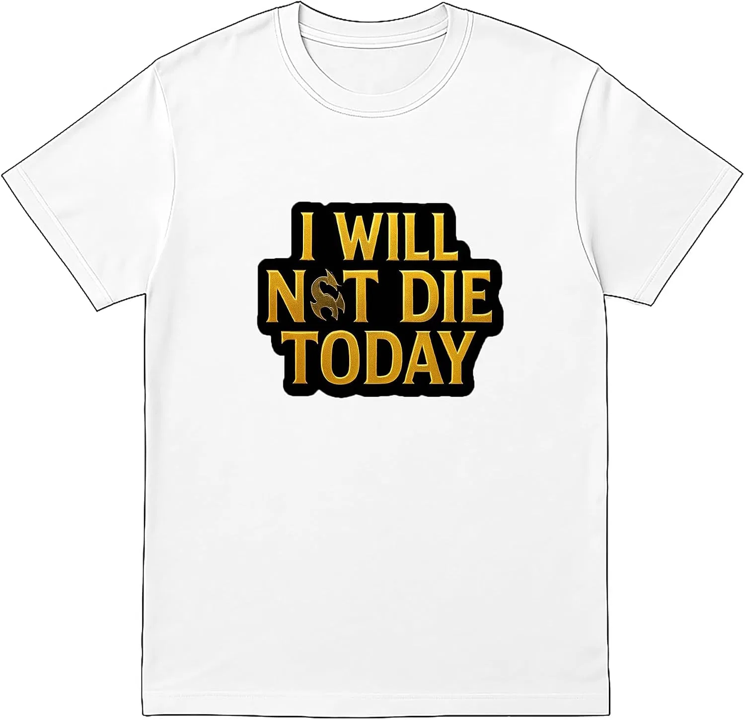 Футболка с графическим принтом I Will Not Die Today Unisex, White