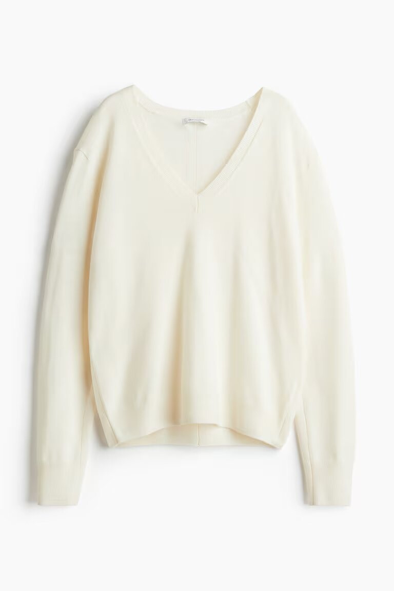 

Свитер H&M A/W 2024 Wool, кремовый
