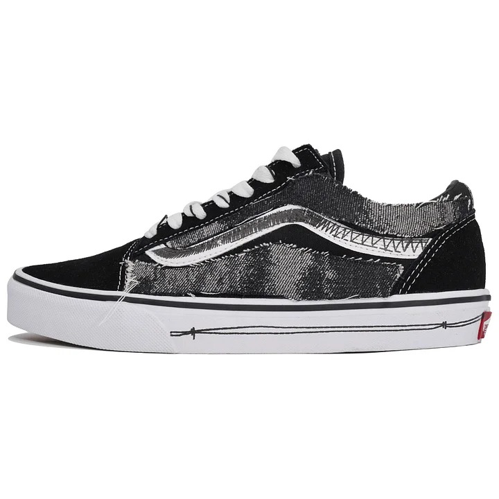 

Кеды, обувь для скейтбординга Old Skool унисекс с низким верхом белого цвета Vans, черный