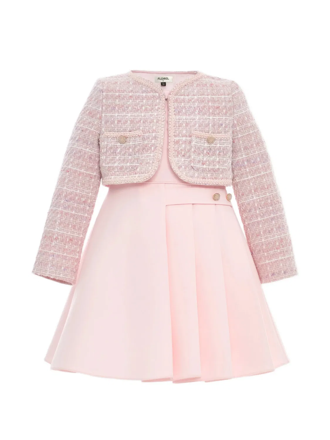 Dress & Fleur Детский комплект из твида, розовый